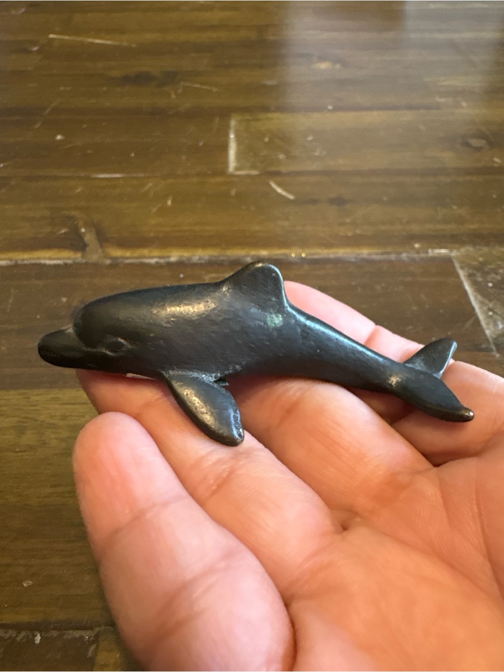 Vintage Dolphin Paper Weight Trinket Miniature Figurine Brass Cast Small - Picture 4 of 4
